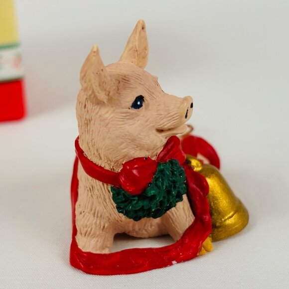 Silver Deer Tom Rubel Christmas Animals Pig Ornament - Picture 4 of 11